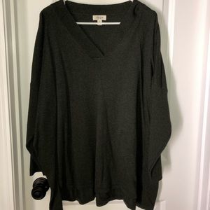 Style & Co 3X Dark Green V-Neck Sweater